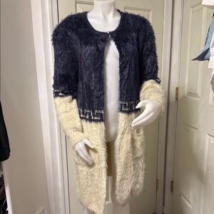 Blue navy Fuzzy Cardigan